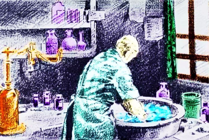 Ignaz Semmelweis lavándose las manos con agua de cal clorada antes de operar
