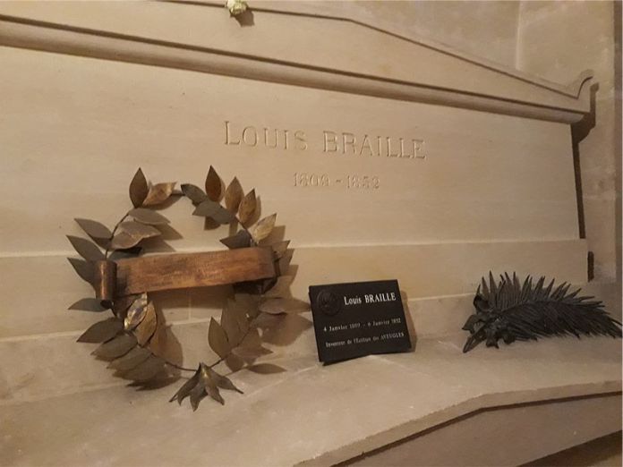 Sepultura de Louis Braille en el Panteón de París.