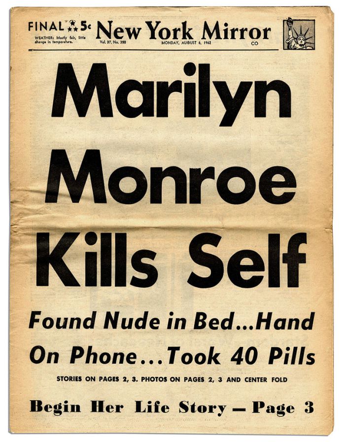 Marilyn Monroe es hallada muerta