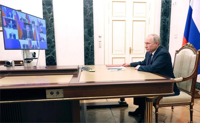 Reunión virtual del presidente de Rusia