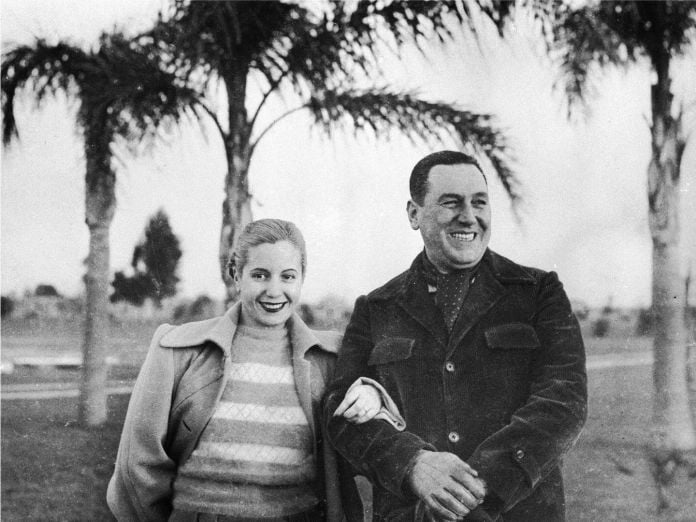Eva Duarte con Juan Perón