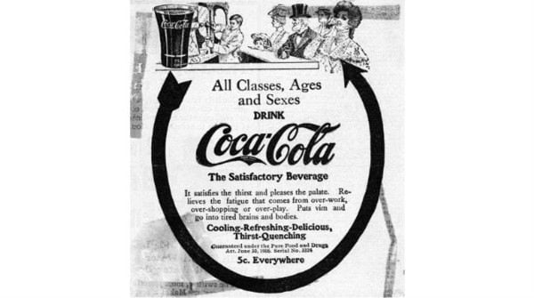 Uno de los primeros anuncios de Coca Cola
