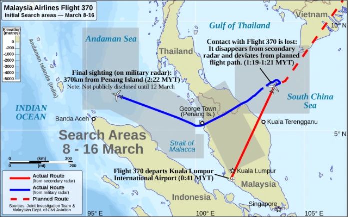 Una síntesis de la historia del vuelo MH370