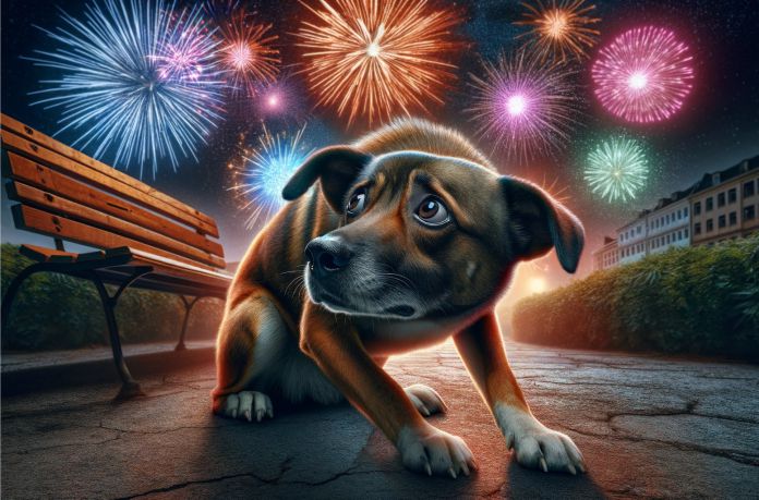 Cómo aliviar el estrés que los fuegos artificiales le causan a tu perro