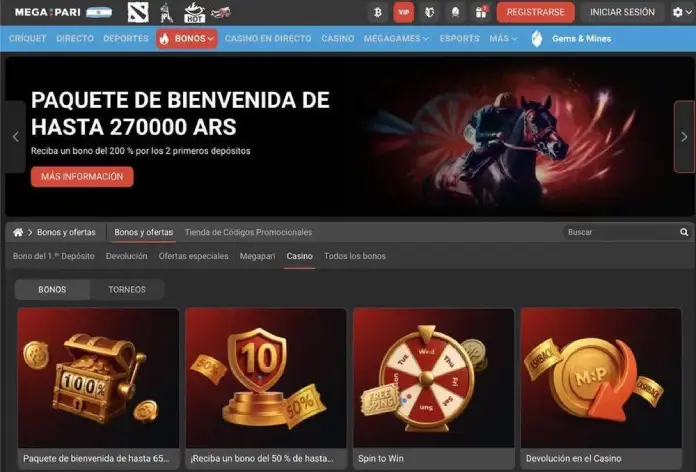 MegaPari casino online Argentina Mercado Pago 2026